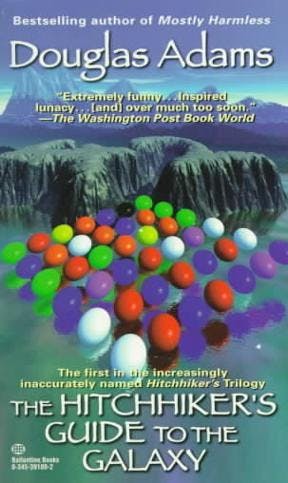 Book cover of The Hitchhiker's Guide to the Galaxy